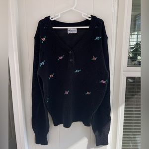 Vintage Hand Loomed Floral Sweater